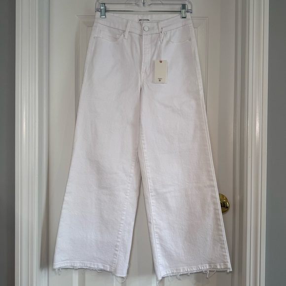 Good American Good Waist Palazzo Crop Jeans Size 4/27 In White - Picture 4 of 13